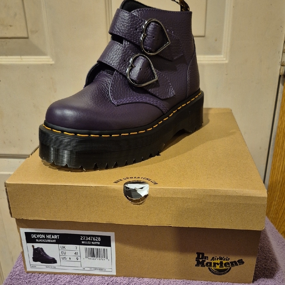 Dr. Martens Purple Platform Combat Boots